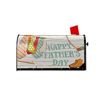 Happy Father's Day Vintage Ties Shoes Camera Mailbox Covers Magnético Mailbox Wraps Post Letter Box Cover Standard Oversize 25.5x21 Mailwrap Garden Home Decor