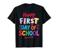 Happy First Day School Bus Driver Colorful School Bus Crew Camiseta