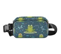 Happy Frog - Cangurera para mujer, impermeable, para senderismo, 8 x 5.3 x 2.3 pulgadas, divertida y linda, Happy Frog Navy, 8 x 5.3 x 2.3 inch, Divertido y bonito