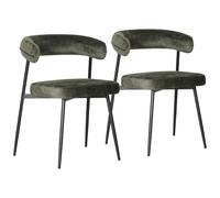 Happy Garden 2 sillas Thea Vertes - Asiento acolchado con espuma - Estructura y patas de acero negro