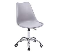 Happy Garden Anne Silla de Oficina Gris, Silla de Trabajo, Silla de Oficina con Ruedas, giratoria y Ajustable en Altura