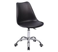 Happy Garden Anne Silla de Oficina Negra, Silla de Trabajo, Silla de Oficina con Ruedas, giratoria y Ajustable en Altura