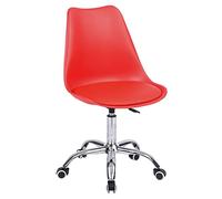 Happy Garden Anne Silla de Oficina roja, Silla de Trabajo, Silla de Oficina con Ruedas, giratoria y Ajustable en Altura