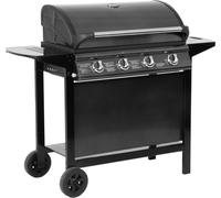 Happy Garden Barbacoa de gas 4 quemadores 14kw en metal negro