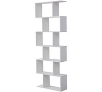 Happy Garden Biblioteca con Estilo Moderno 6 estantes Color Blanco Virginia. Biblioteca para salón, Dormitorio u Oficina. Librería con estanterías para Libros.