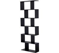 Happy Garden Biblioteca con Estilo Moderno 6 estantes Color Negro Virginia. Biblioteca para salón, Dormitorio u Oficina. Librería con estanterías para Libros.