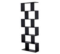 Happy Garden Biblioteca con Estilo Moderno 6 estantes Color Negro Virginia. Biblioteca para salón, Dormitorio u Oficina. Librería con estanterías para Libros.