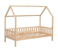 Happy Garden Cama de Cabana de 190 x 90 cm de Madera Marceau, Marco de Cama de Madera Maciza de Pino con somier de láminas y barrotes de Seguridad