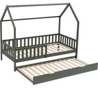 Happy Garden Cama cabaña nido extraíble para niños 190x90cm verde