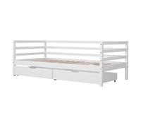 Happy Garden Cama Infantil de 190 x 90 cm en Madera Blanca, con Dispositivo anticaída, somier y Dos Grandes cajones, Jules