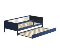 Happy Garden Cama Nido de Madera Azul Oscuro Adam, Cama Adicional con somier de láminas Que se Guarda Debajo del somier Principal.