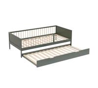 Happy Garden Cama Nido de Madera Verde Adam, Cama supletoria con somier de láminas, se Puede Guardar Debajo del somier Principal