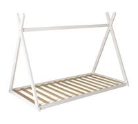 Happy Garden Cama Tipi Infantil Valentin Blanca, tamaño 190x90cm, con somier de láminas Diseño lúdico, Estructura de Madera Blanca, fácil de Montar