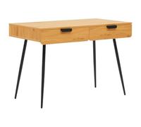 Happy Garden Escritorio Louis, Madera Natural - 2 cajones, Patas de Metal, diseño Compacto