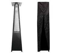 Happy Garden Estufa de Gas Stockholm 13kW de Acero Negro + Funda Protectora