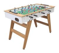 Happy Garden Futbolín 120 cm Blanco y Madera - 4 Jugadores, Uso Interior, diseño Moderno, diversión en Familia