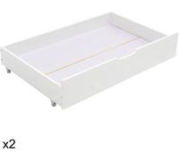 Happy Garden Juego de 2 cajones blancos para guardar bajo la cama 190x90cm