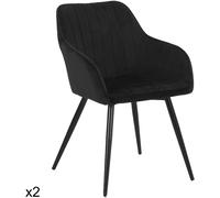 Happy Garden Juego de 2 sillas vintage de terciopelo negro