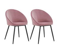 Happy Garden Juego de 2 sillas Vintage Diane de Terciopelo Rosa, Patas de Metal