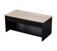 Happy Garden Mesa Baja con Tapa elevable Negra y Madera Hedda