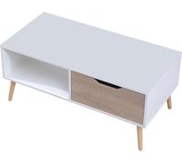 Happy Garden Mesa baja de estilo escandinavo blanca con cajón