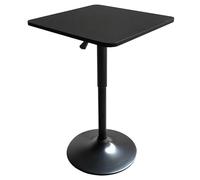 Happy Garden Mesa de Bar Cuadrada Blanca y cromada Luke. Mesa de Bar de Altura Regulable. Mesa Alta Blanca con Negro Mate.