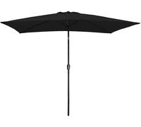 Happy Garden Paraguas recto rectangular 2x3m en aluminio y lona negra