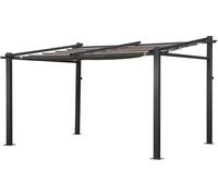 Happy Garden Pérgola mural de 3x4m de aluminio antracita con tejido de color topo