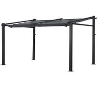 Happy Garden Pérgola mural de 3x4m en aluminio antracita con tejido gris