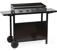 Happy Garden Plancha gas 4 quemadores en hierro fundido negro con carrito