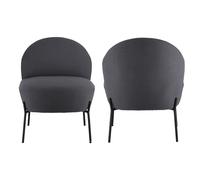 Happy Garden Silla HELMI, Silla Auxiliar, Tejido de Rizo Color Crudo, Efecto Borreguillo, Estructura metálica