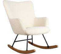 Happy Garden Silla mecedora de rizo beige