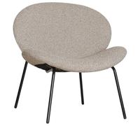 Happy Garden - Sillón de tela de color marrón jaspeado Sacha - Silla auxiliar 1 plaza - Asiento acolchado - Estructura de acero