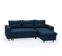 Happy Garden Sofá Convertible Wade de 3 plazas en Tejido Azul. Sofá con sofá Cama Reversible y Caja de Almacenamiento.