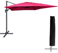 Happy Garden Sombrilla cuadrada de lona rosa fucsia 3x3m con funda