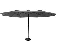 Happy Garden Sombrilla doble 2,7 x 4,6 m en acero y tejido gris