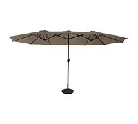 Happy Garden Sombrilla doble de jardín 2,7 x 4,6 m LINAI acero topo