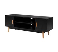 Happy Garden Soporte de TV Joey Negro. Mueble bajo de Estilo escandinavo para TV y videoconsola. Muebles con armarios y estanterías.