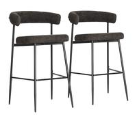 Happy Garden - Taburetes de bar con reposapiés (2 unidades), color gris