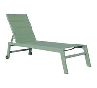 Happy Garden Tumbona Barbados en textilene y Aluminio Verde Salvia. Tumbona de Exterior multiposición.