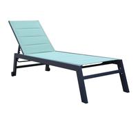 Happy Garden Tumbona Barbados en textileno Verde Agua y Aluminio Antracita. Tumbona de Exterior multiposición.