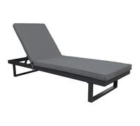 Happy Garden - Tumbona de aluminio PALOMINOS gris - chaise longue con cojín - Respaldo reclinable 5 Posiciones