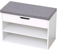 Happy Garden Zapatero blanco con solapa y dos compartimentos