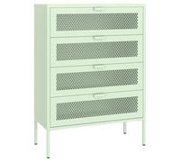 Happy Garden Zapatero de metal verde lima Emma - Almacenamiento con 4 puertas abatibles - Estructura de acero - Estilo industrial