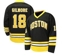 Happy Gilmore #18 Jersey Boston Adam Sandler 1996 Movie Ice Hockey Jersey Cosido S-XXXL, Ropa de Hip Hop de los años 90 para Fiesta, 18-Negro, XXL