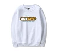 Happy Gilmore 2 Subway - Suéter de cuello redondo, ropa casual, sudaderas con cuello redondo, blanco, L