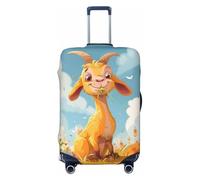 Happy Goat In Meadow - Fundas protectoras elásticas para equipaje de 45,7 a 81,3 cm, Black, M