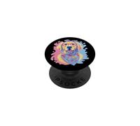 Happy Golden Retriever Dog Lover Graphic Pink Glasses Azul PopSockets PopGrip Adhesivo