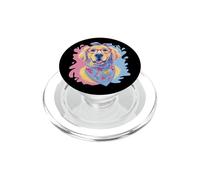 Happy Golden Retriever Dog Lover Graphic Pink Glasses Azul PopSockets PopGrip para MagSafe