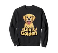 Happy Golden Retriever Dog Lover Puppy Owners Life is Golden Sudadera